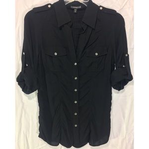 Black Slim Fit Portofino EXPRESS Shirt Size XS